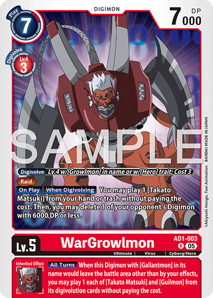 AD1-003, R, WarGrowlmon