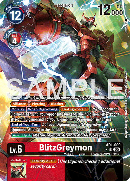 AD1-009, SR, BlitzGreymon (Alternate Art)