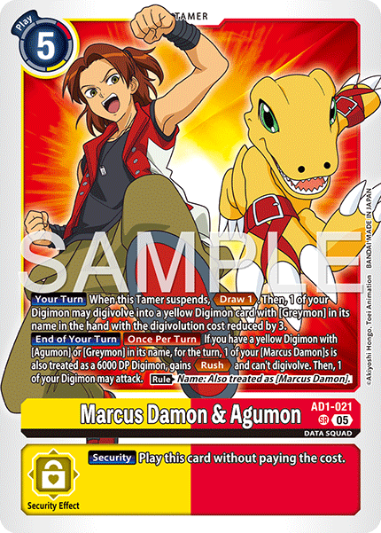 AD1-021, SR, Marcus Damon & Agumon