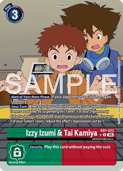 AD1-022, R, Izzy Izumi & Tai Kamiya (Alternate Art)