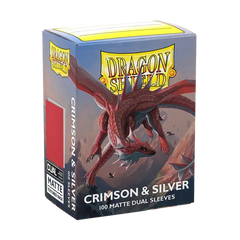 Dragon Shield - Dual Matte - Crimson & Silver(100pcs)