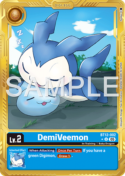 BT12-002, UC, DemiVeemon (AD1 Gold Reprint)