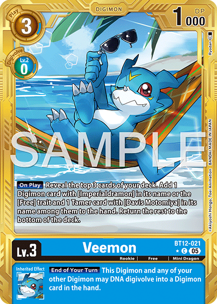 BT12-021, C, Veemon (AD1 Gold Reprint)