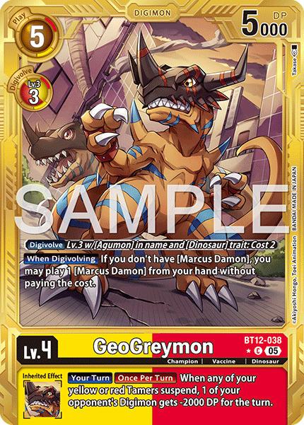 BT12-038, C, GeoGreymon (AD1 Gold Reprint)