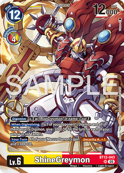 BT12-043, SR, ShineGreymon (AD1 Reprint)