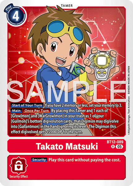 BT12-089, R, Takato Matsuki (AD1 Reprint)