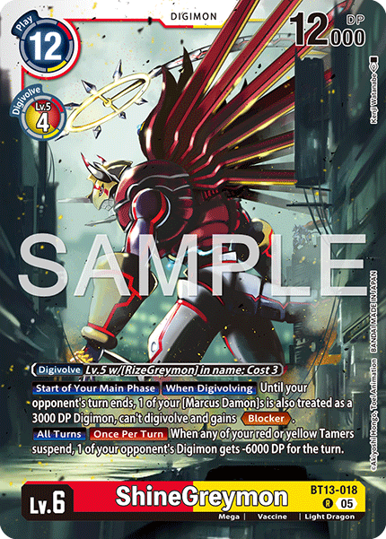 BT13-018, R, ShineGreymon (AD1 Reprint)