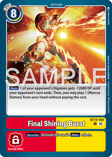 BT13-104, R, Final Shining Burst (AD1 Reprint)