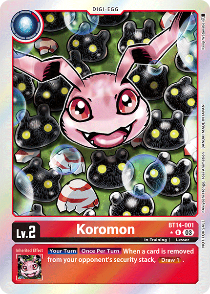 BT14-001, UC, Koromon (Box Topper)