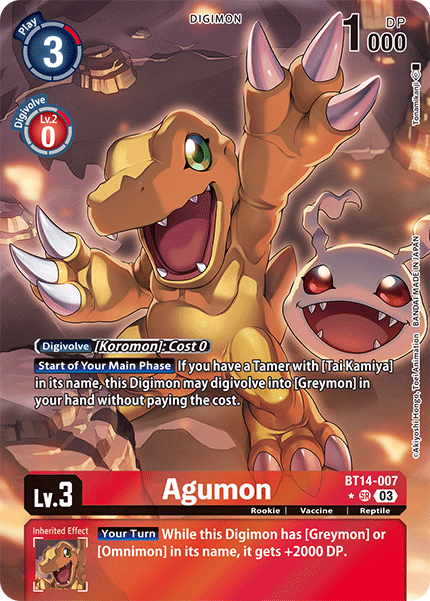 BT14-007, SR, Agumon (Altnerate Art)