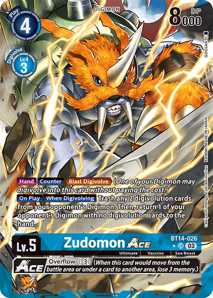 BT14-026, SR, Zudomon ACE (Altnerate Art)