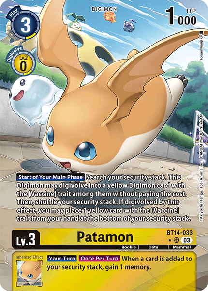 BT14-033, SR, Patamon (Altnerate Art)