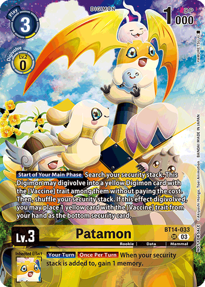 BT14-033, SR, Patamon (BT21 Box Topper)