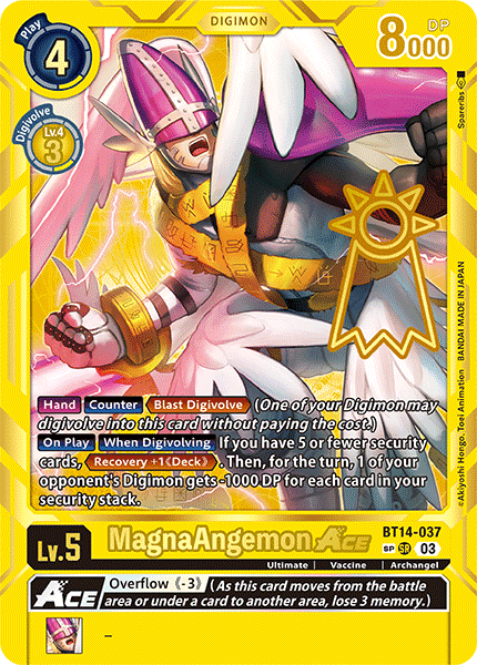 BT14-037, SR, MagnaAngemon ACE (BT15 SP Alternate Art)