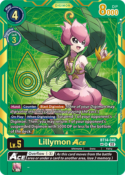 BT14-049, SR, Lillymon ACE (BT15 SP Alternate Art)