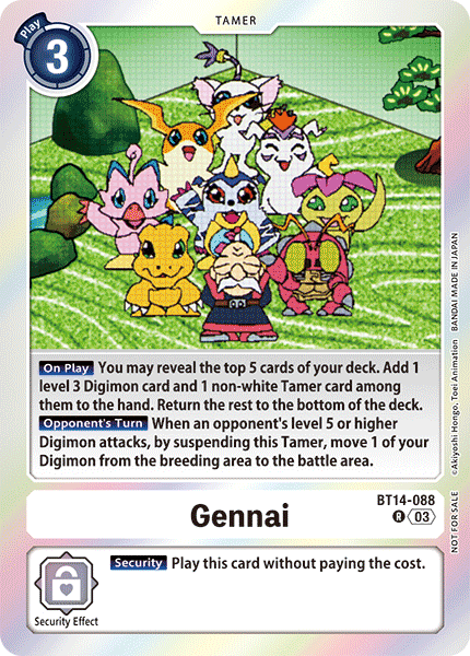 BT14-088, R, Gennai (BT17 Box Topper)