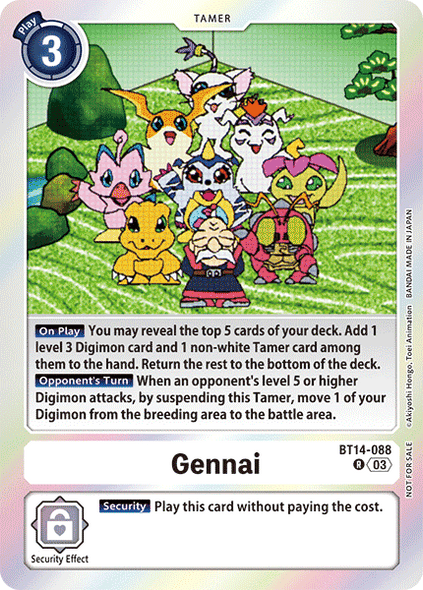 BT14-088, R, Gennai (BT17 Box Topper)