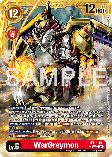 BT14-101, SEC, WarGreymon (AD1 Gold Reprint)
