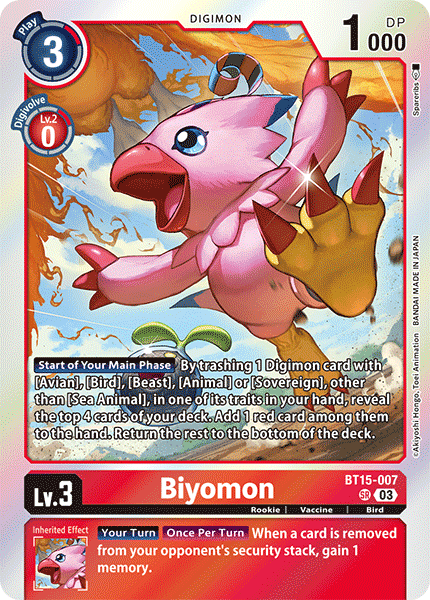 BT15-007, SR, Biyomon