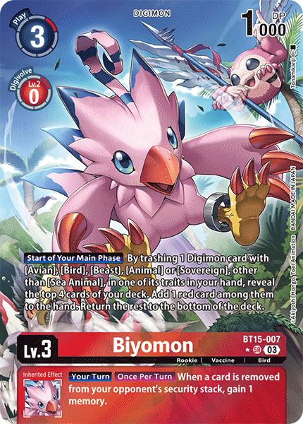 BT15-007, SR, Biyomon (Alternate Art)