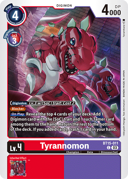 BT15-011, C, Tyrannomon