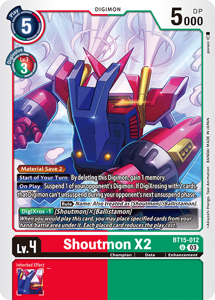 BT15-012, U, Shoutmon X2