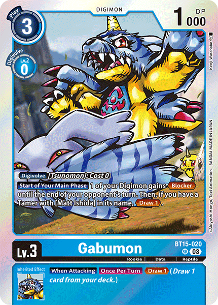 BT15-020, SR, Gabumon