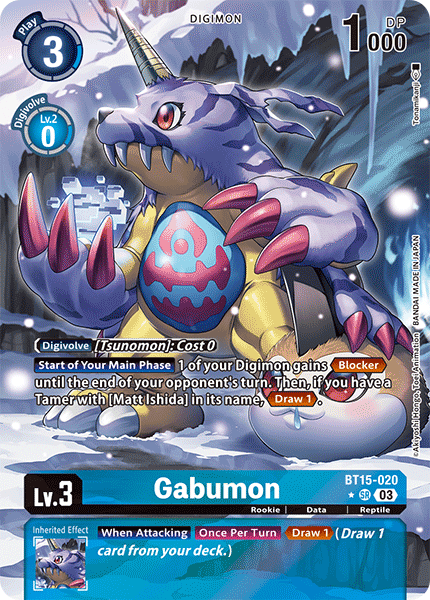 BT15-020, SR, Gabumon (Alternate Art)