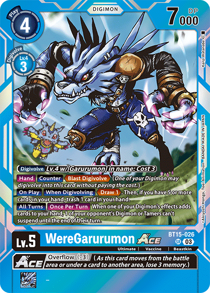 BT15-026, SR, WereGarurumon ACE