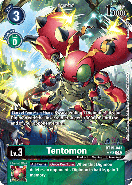 BT15-043, SR, Tentomon (Alternate Art)