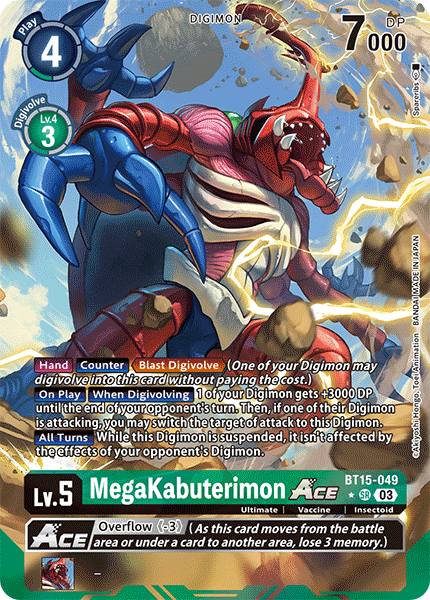 BT15-049, SR, MegaKabuterimon ACE (Alternate Art)