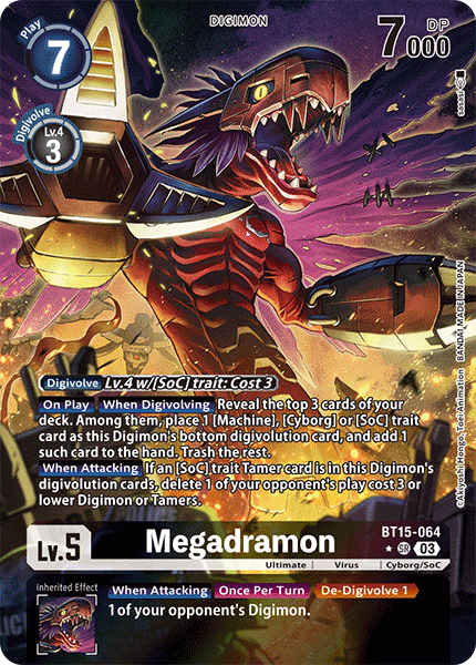 BT15-064, SR, Megadramon (Alternate Art)