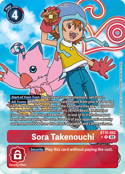 BT15-082, R, Sora Takenouchi (Alternate Art)