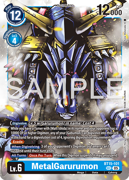 BT15-101, SEC, MetalGarurumon (AD1 Reprint)