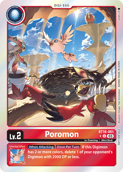 BT16-001, UC, Poromon (Box Topper)