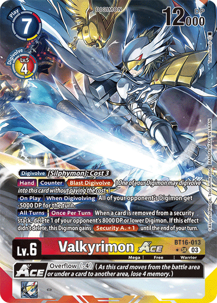BT16-013, SR, Valkyrimon ACE (Alternate Art)