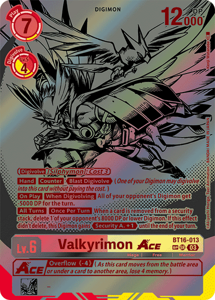BT16-013, SR, Valkyrimon ACE (Special Alternate Art)