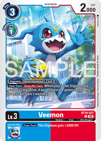 BT16-017, UC, Veemon (AD1 Reprint)
