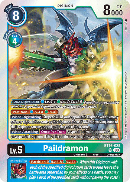 BT16-025, SR, Paildramon