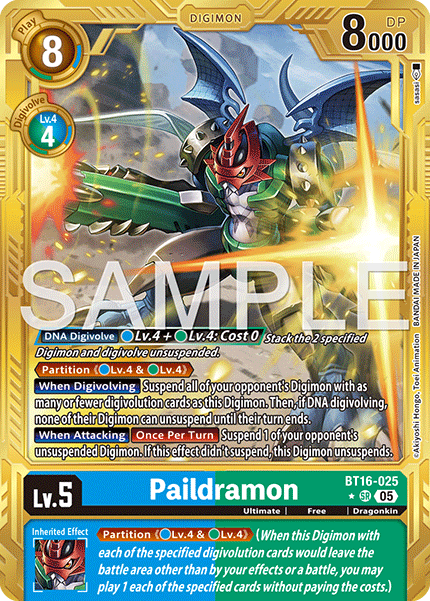 BT16-025, SR, Paildramon (AD1 Gold Reprint)