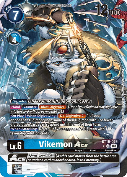 BT16-026, SR, Vikemon ACE (Alternate Art)