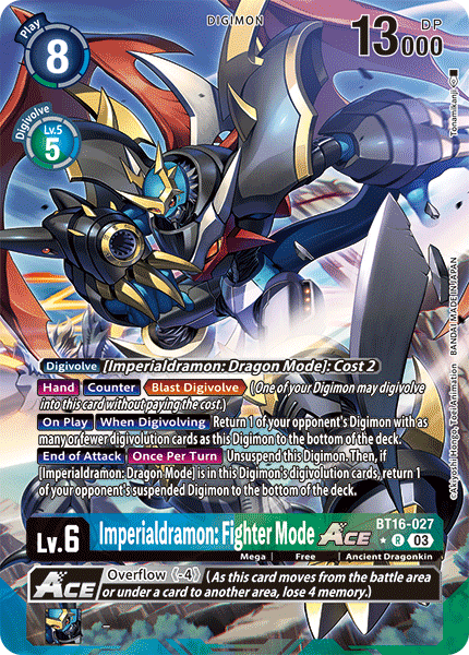 BT16-027, R, Imperialdramon: Fighter Mode ACE (Alternate Art)