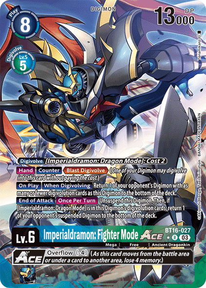 BT16-027, R, Imperialdramon: Fighter Mode ACE (Alternate Art)