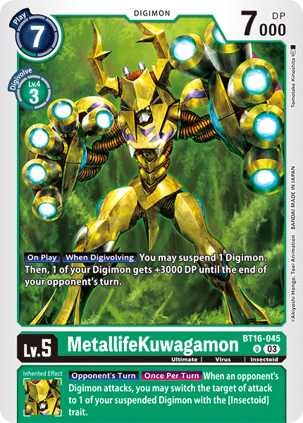 BT16-045, UC, MetallifeKuwagamon