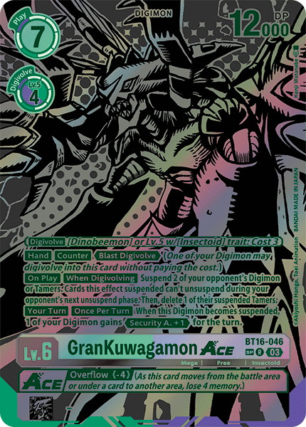 BT16-046, R, GranKuwagamon ACE (Alternate Art)