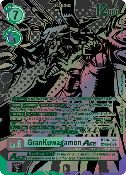 BT16-046, R, GranKuwagamon ACE (Special Rare)