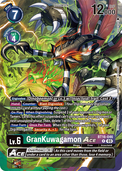 BT16-046, R, GranKuwagamon ACE (SLS Alternate Art)