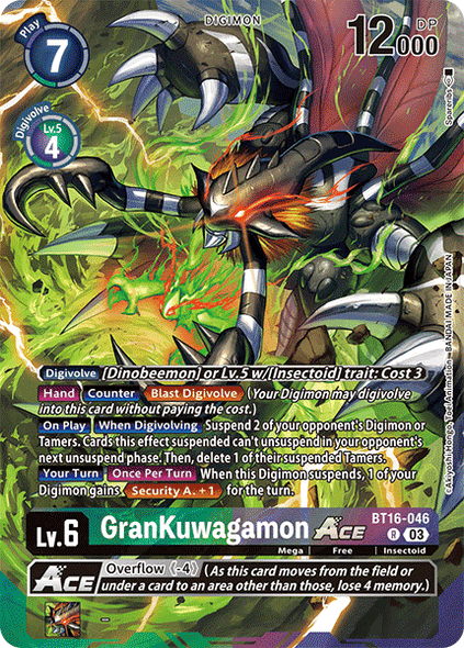 BT16-046, R, GranKuwagamon ACE (SLS Alternate Art)