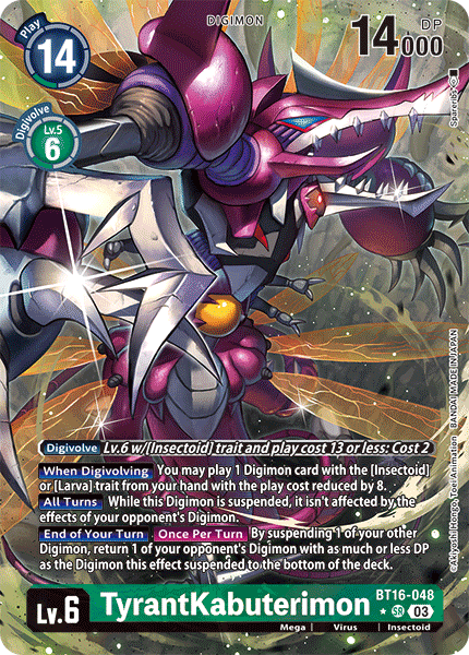 BT16-048, SR, TyrantKabuterimon (Alternate Art)