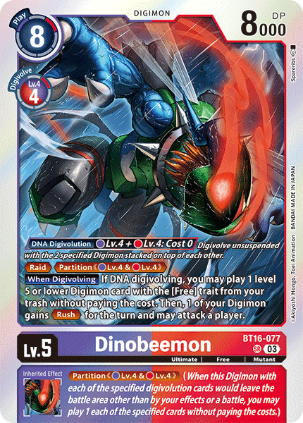 BT16-077, SR, Dinobeemon